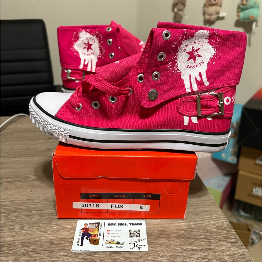 Size 7 girls - Fuchsia Pink Collection’0 High Top Sneakers